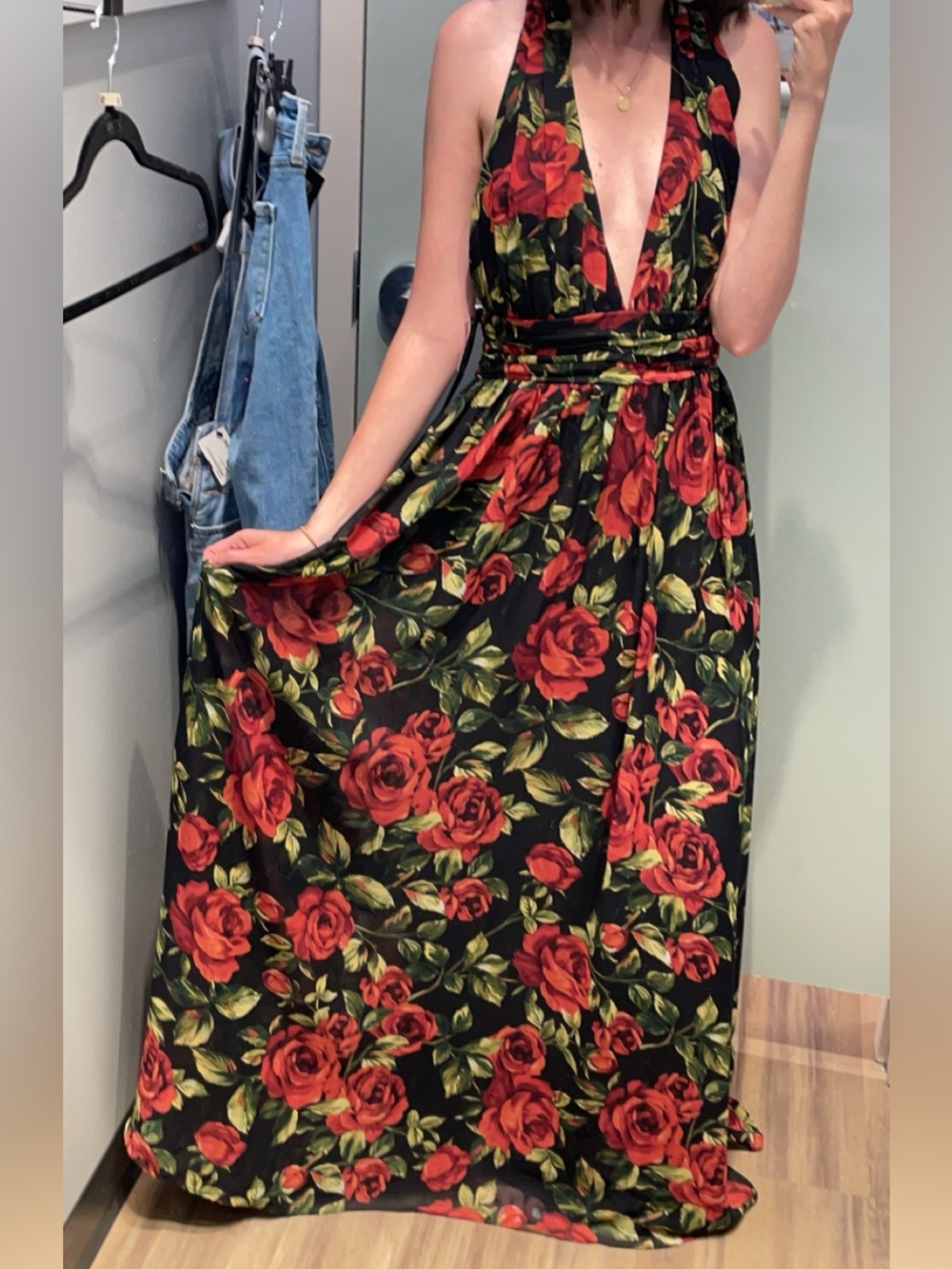 Plunge🌹Red Rose Gown